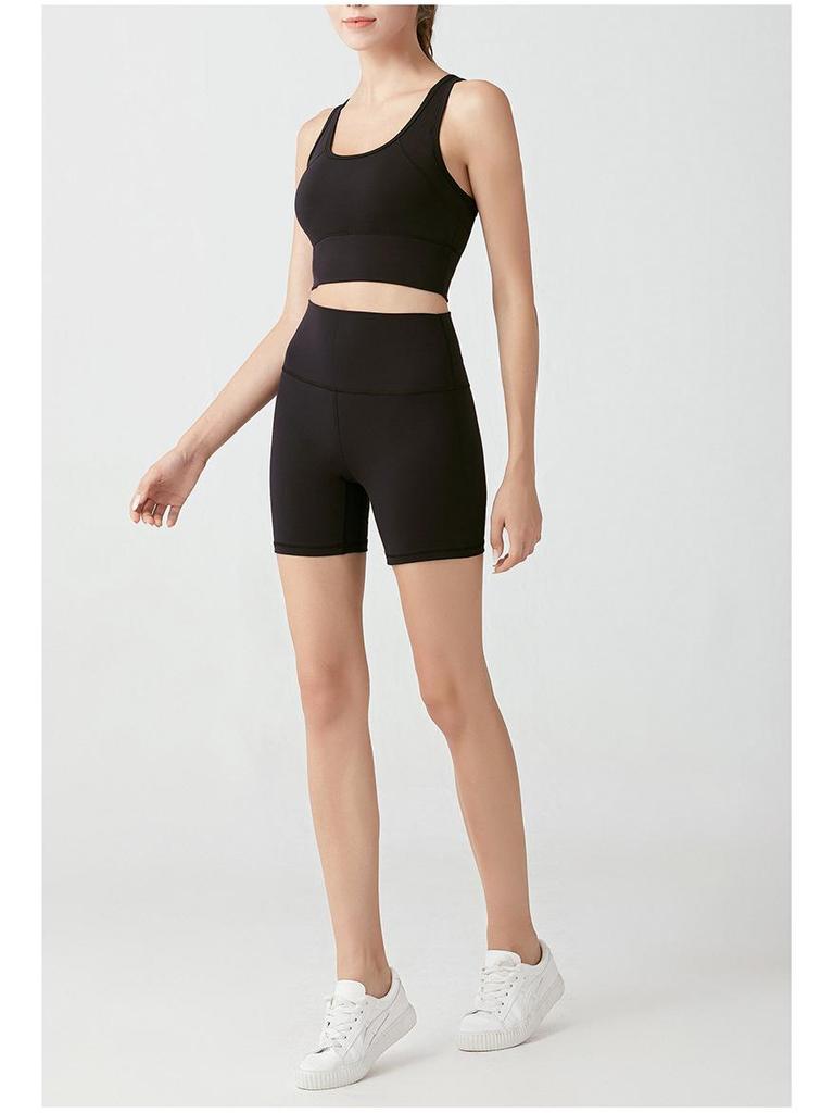 Женский спортивный бюстгальтер телесного цвета в стиле майки: Ударопрочный, красивый дизайн спинки, идеально подходит для йоги и бега.