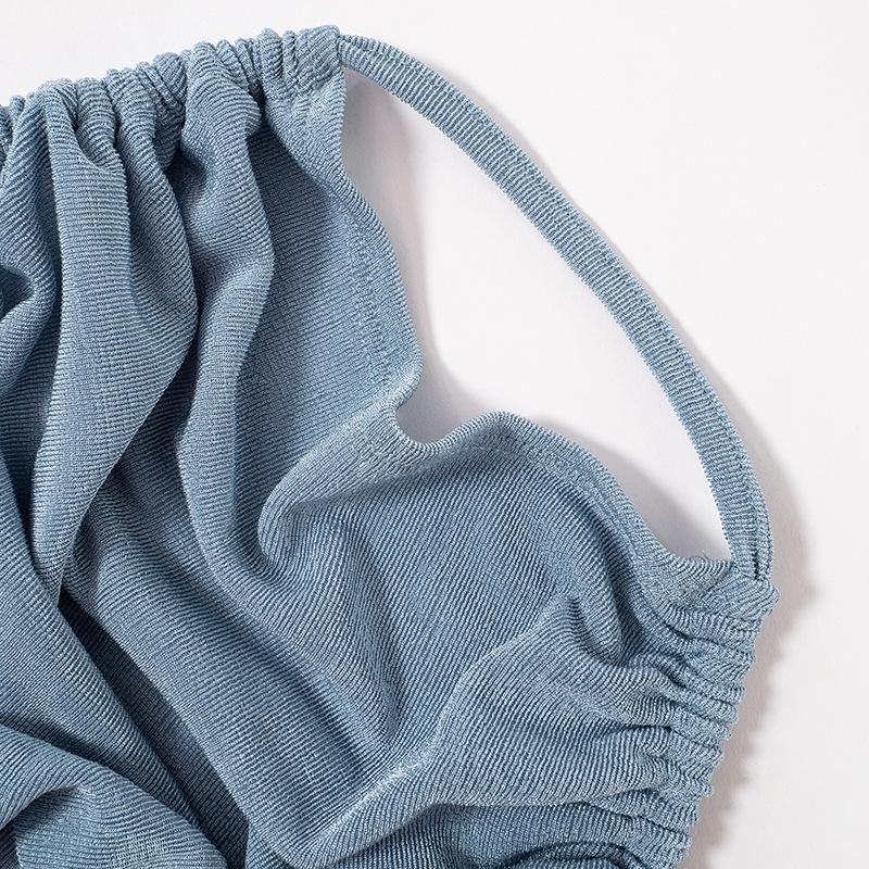 Сексуальный летний укороченный топ с открытой спиной, сплошной цвет, повседневное облегающее платье без рукавов, вечернее длинное платье, новая мода, плиссированные платья Y2k, клуб 243