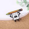 Alloy SpongeBob SquarePants Holding a Pencil Cartoon Brooch Fashion Fun Oil Drip Badge Oil Drip Craft