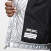 Nike Жилет детский с капюшоном на липучке с логотипом, однотонный, с принтом, молния, серебристый DZ9728-048