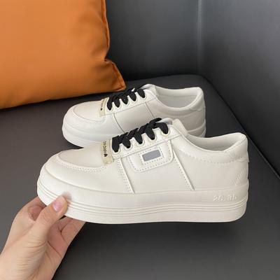 Толстоподошвенные маленькие белые туфли, женские, универсальные, трендовые туфли с большой головой, женские, весенне-осенние, новая обувь