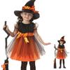 Clothes Halloween Witch Costume Glittery Mesh Dress Kid's Halloween Costume  Festival Party