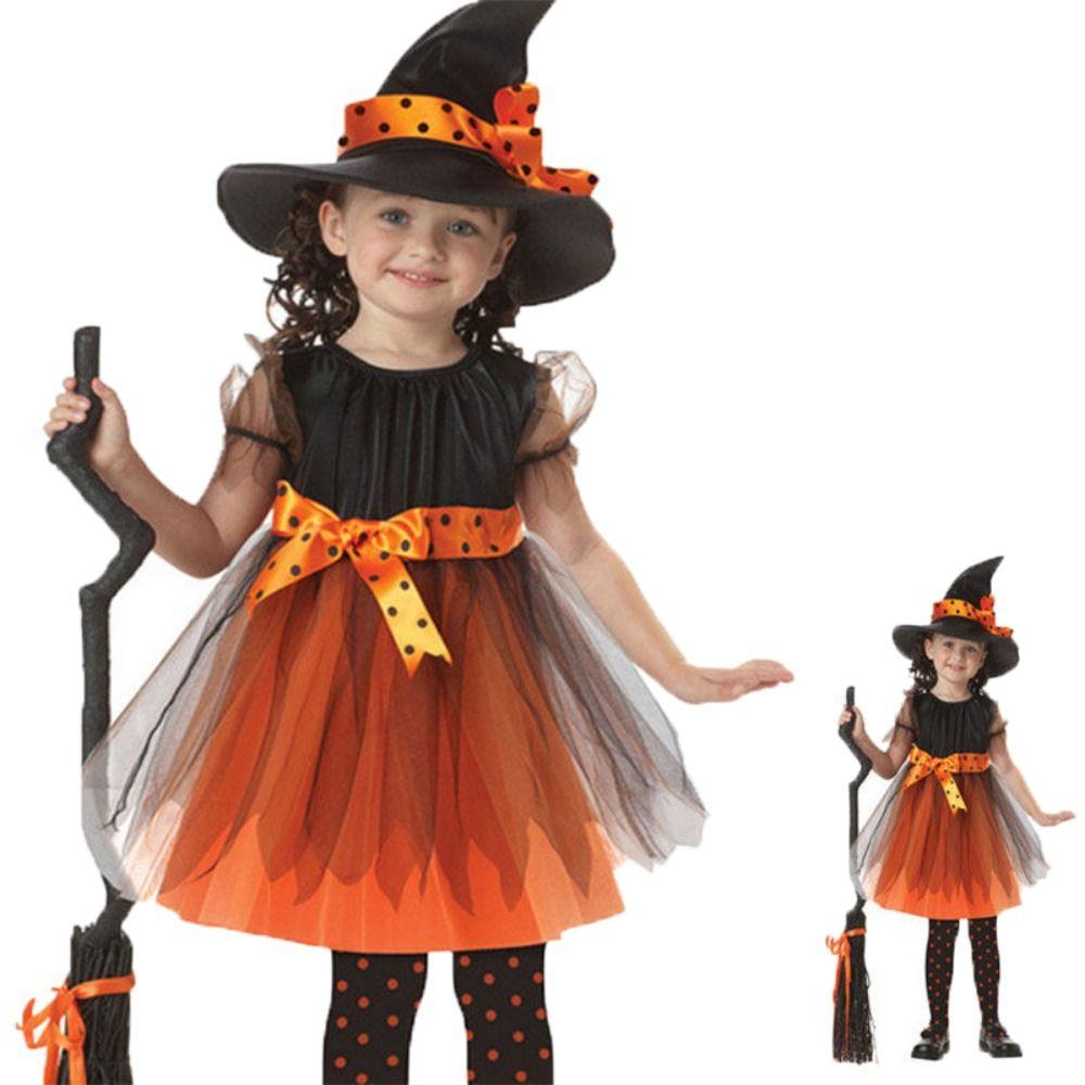 Clothes Halloween Witch Costume Glittery Mesh Dress Kid's Halloween Costume  Festival Party