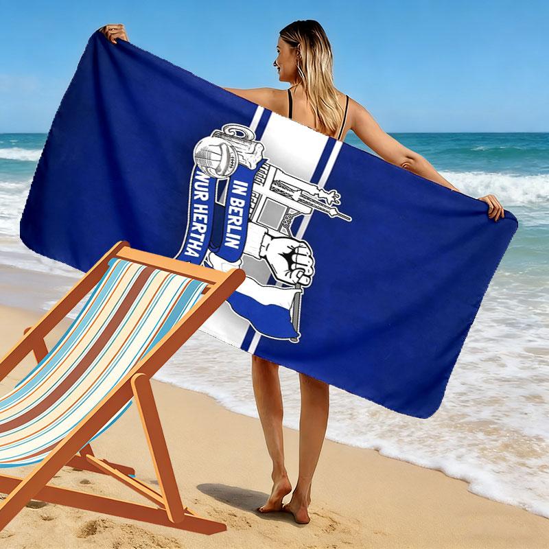 Hertha Heroes Print Beach Towel, Large Soft Quick Dry Towel for Beach Camping Swimming