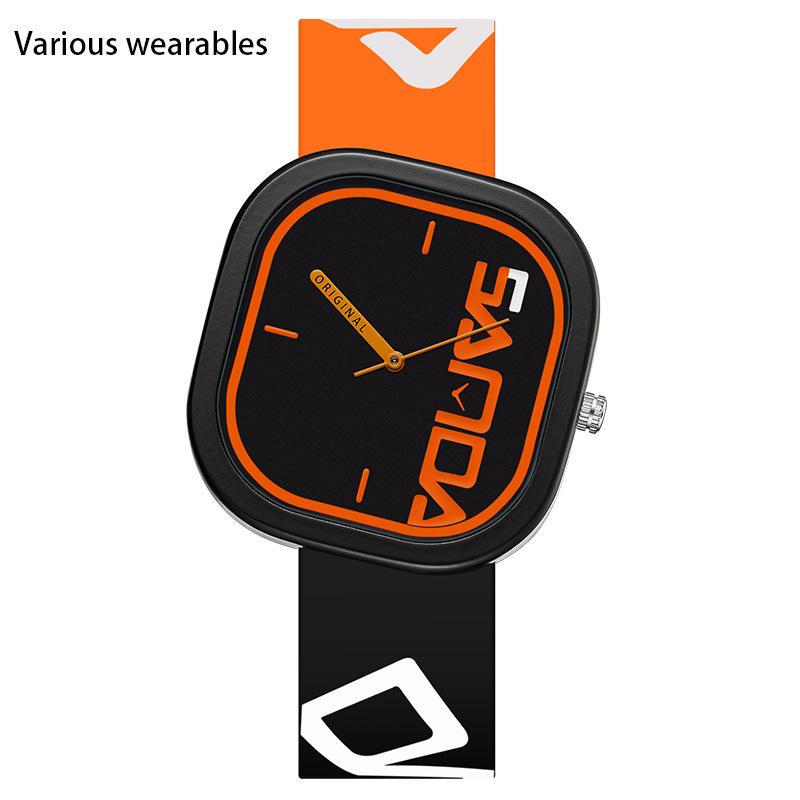 Новые нестандартные квадратные часы с силиконовым ремешком для мальчиков и девочек, модные, классные, простые и персонализированные детские часы