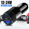 15 Вт быстрая зарядка DC12-24 В Type-C USB3.1A двойной выход универсальное автомобильное зарядное устройство USB+PD со светодиодным полупрозрачным дисплеем для автомобилей 12 В-15 В