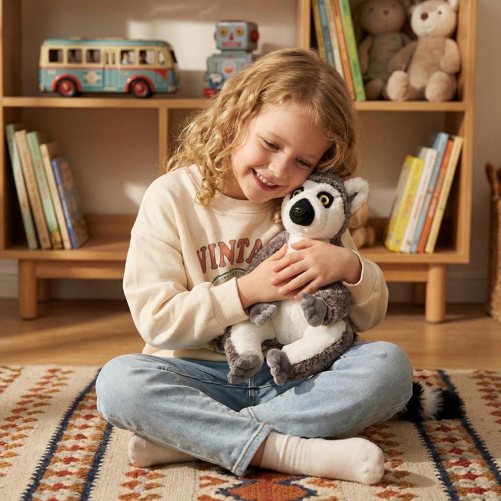 Simulation Lemur Doll Plush Toy Stuffed Wild Animal Long Tail Plushie Companion Appeasing Gift