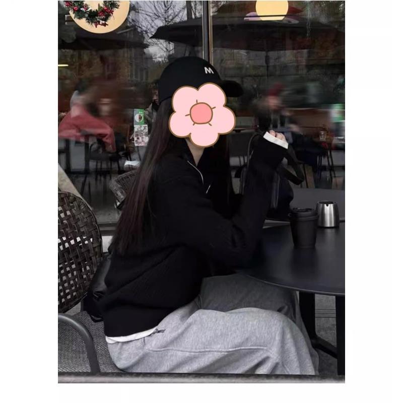 Модный женский свитер с воротником-стойкой и полумолнией, осень и зима, новый длинный рукав, внутренний трикотажный пуловер, свитера, элегантная простая верхняя одежда 2503