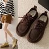 Flat-soled Single Shoes Women's Spring New Retro Versatile Soft-soled Shoes Lace-up Casual Doudou Shoes