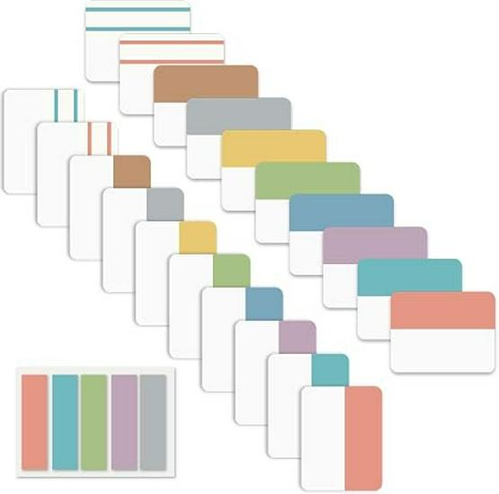 Reusable Waterproof Transparent Sticky Notes - Creative Fluorescent Index Tabs and Classification Labels