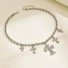 Vintage Cross Necklace European and American Neck Chain Jewelry Hip Hop Punk Style Diamond Collarbone Chain Accessories Women