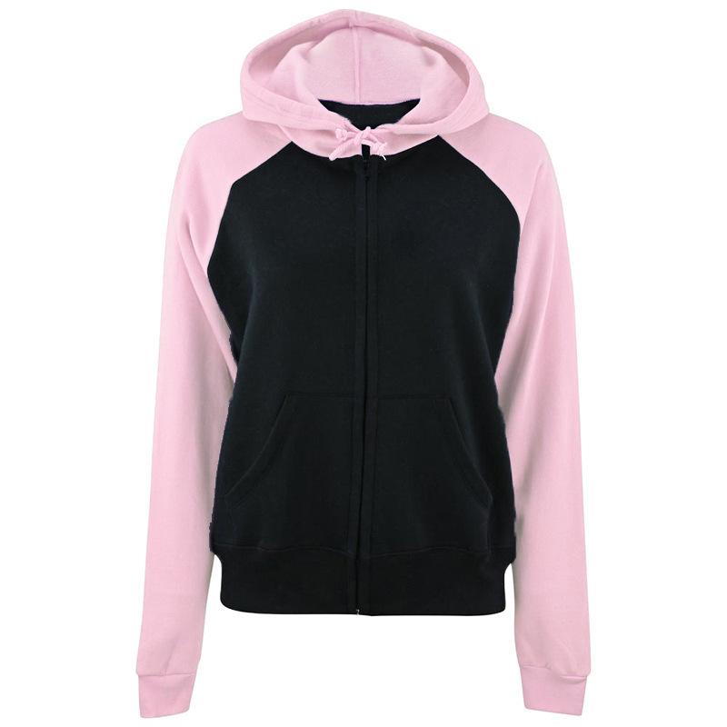 Женская осенне-зимняя модная универсальная толстовка с капюшоном и застежкой-молнией с длинными рукавами
