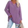Spring and Autumn Ladies Blouse Long Sleeve Multicolor Loose Drop Shoulder Sleeve V-neck Solid Color Female Tops