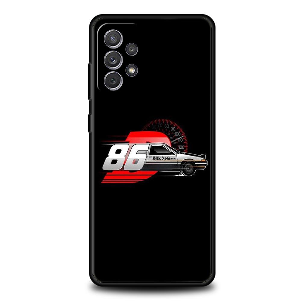 Initial D Car Phone Case for Samsung Galaxy A55 A35 A17 A07 A15 A13 A25 A51 A71 A72 A73 A32 A52 A52S A41 5G Soft TPU Shell Capas