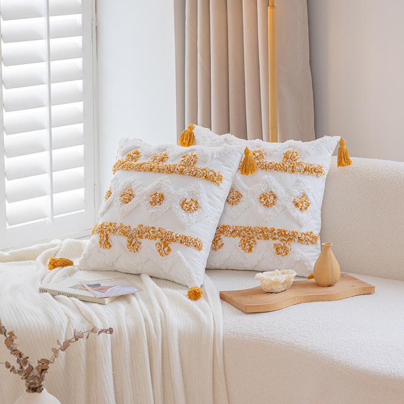 Tufted Throw Pillows Cream Windhead Pillows Tatami Back Pillows Can Be Disassembled and Washed In The Bedroom