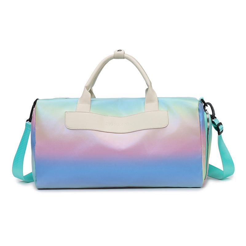 Fashion gradual change dry and wet separation fitness bag personality fresh design go out portable belt shoe warehouse trendy travel bag