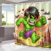 1pc The Hulk Cartoon Shower Curtain, Polyester, Machine Washable with Hooks, Vibrant Superhero Design for Bathroom Decoration,