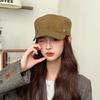 Women's flat-top hat for autumn and winter, trendy versatile suede beret, street style, face-slimming duckbill octagonal hat