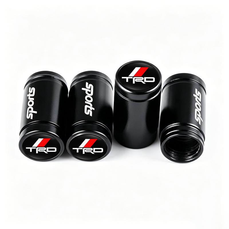 4Pcs Matt Car Wheel Tire Valve Caps for Toyota TRD RAV4 Corolla Camry Frontier Supra C-HR Tacoma PradoCorolla CHR Accessorie