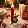 Festive Indoor Tabletop Displays Christmas Resin Figurine Candle Holder LED Flameless Electronic Light Decorative Figurines for Holidays Snowman Elf