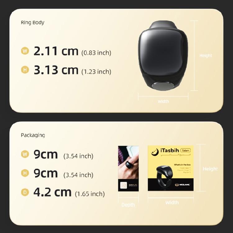 Электронный счетчик тасбих Weslamic Itasbih Zikr Цифровой счетный аксессуар для молитв, до 9999 отсчетов, водонепроницаемый