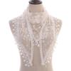 Korean Floral Lace Triangle Scarf with Tassels - Classic Breathable Design for Women