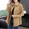 Plus-size Womens Casual Fashion Turn Down Collar Long Sleeve Loose Cardigans Blazer Jacket Loose Coat M-4XL