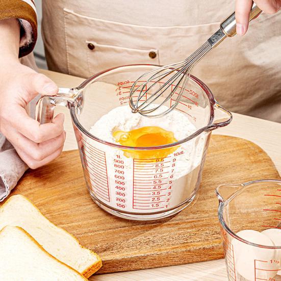 Мерный стакан с ручкой 500/1000 мл, термостойкий, с носиком для переливания, для измерения жидкости