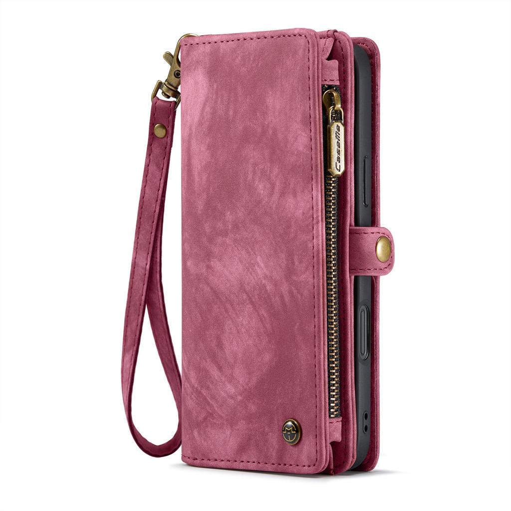 Suitable for IP17promax phone case, zipper wallet, Samsung S25 card slot, ZFOLD7 hand strap protective case, A17