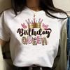 Crown Design Valentine'S Day Short Sleeve T-Shirt With Round Neck White Casual Tees Graphic Women Clothing Harajuku Female Tops
