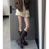 Black But Knee Boots Women's 2025 New Autumn Thick-soled Heightened Two Wear Versatile Tall Stacked Knight Boots