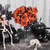 Flexible Black Spider Rose Flower Stem Bouquet Halloween Decoration Adjustable Silk Floral Arrangement Accessory