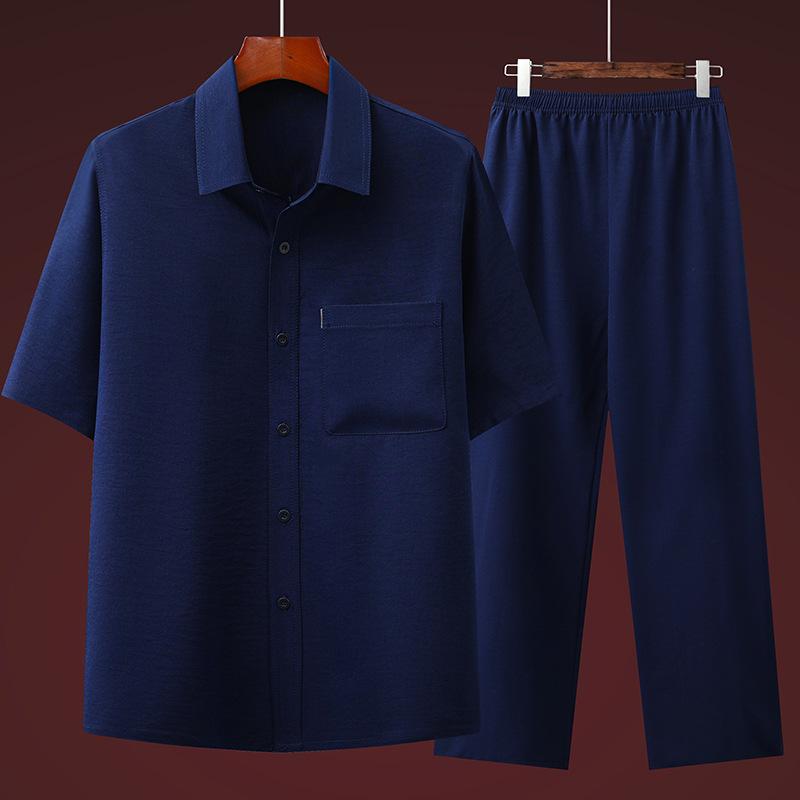 Мужские повседневные рубашки + брюки, летние хлопковые льняные спортивные комплекты, мужские модные рубашки и брюки в китайском стиле