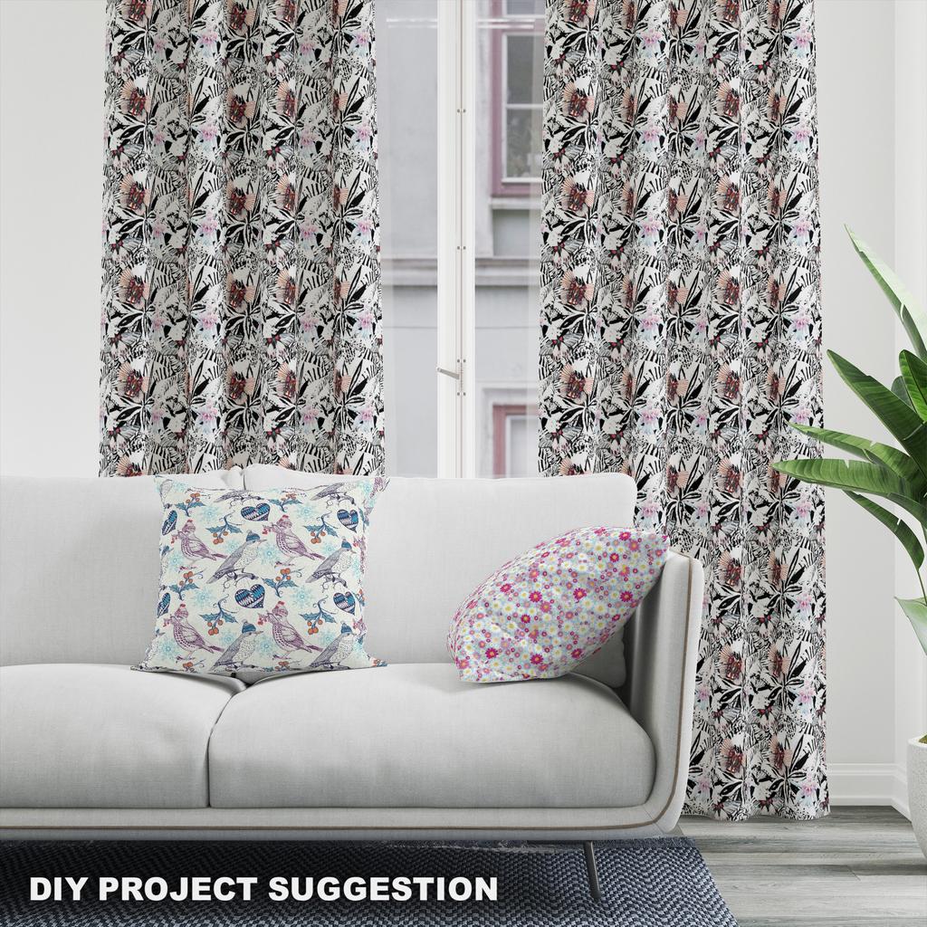 Royal Samt Stoff Polyester Zum Nähen - Motiv Schmetterling Und Orchidee