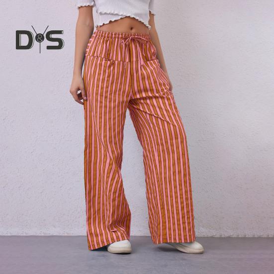 Женские длинные брюки с низкой посадкой, эластичной талией, регулируемыми шнурками, повседневными брюками с карманами, свободными широкими брюками