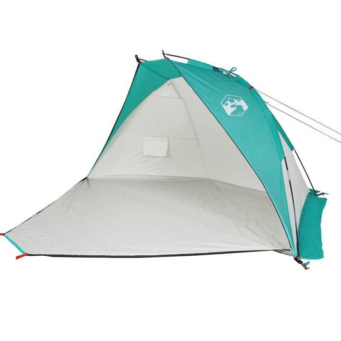 VidaXL Tente de Plage, Abri de Plage avec Sac de Transport, Auvent de Camping, Tente d'Ombrage Jardin Extérieur, Vert d'Eau 94407