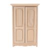 Dollhouse Double Door Closet 1/12 Birch Wood Miniature Bedroom Furniture for Dollhouse Decoration