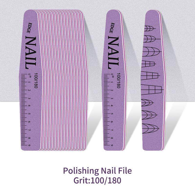 1PC Nail File With Scale Nail Art Double-sided 100/180 Grit Nail File Grinding Sanding Buffer Buffing Manicure Tool