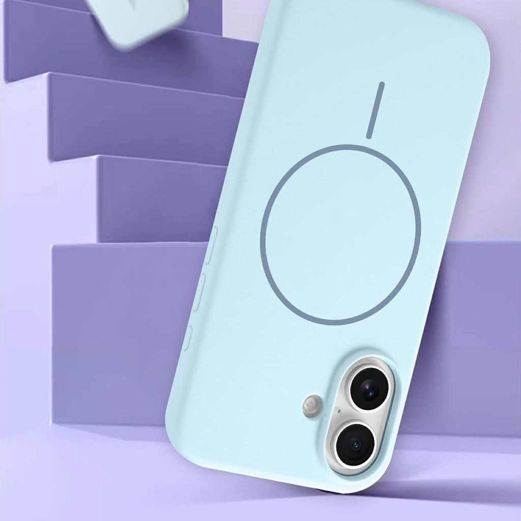 For iPhone 16 Case Compatible with MagSafe Soft Silicone Shockproof Phone Cover - Purple