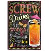 Vintage Cocktail Recipe Metal Tin Signs Set  Pina Colada Sangria Margarita Aperol Spritz Zombie Screw Driver Drinks Wall Decor