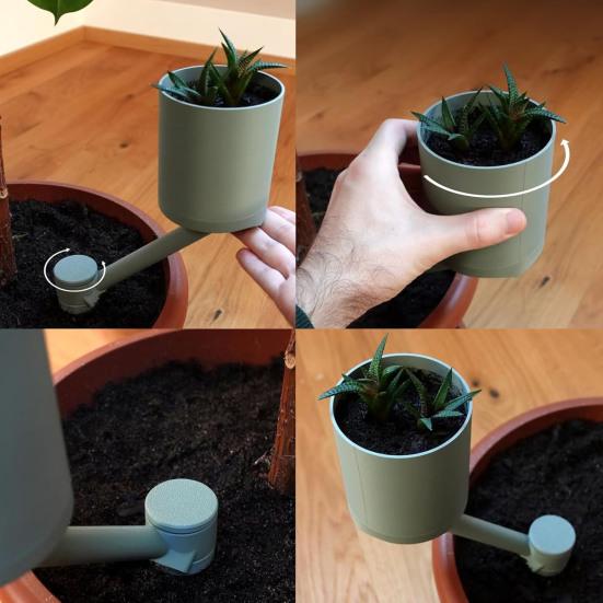 3D Printed Planter Drip Irrigator Water Flow System Layered Design Rotating Planter Apartment Gardening Planter Home Office Garden Decor