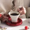 Керамическая кофейная кружка 500 мл, блюдце, красная чашка для воды, изысканная чашка для послеобеденного чая, чашка для кофе, для дома, большой емкости, кружка для завтрака