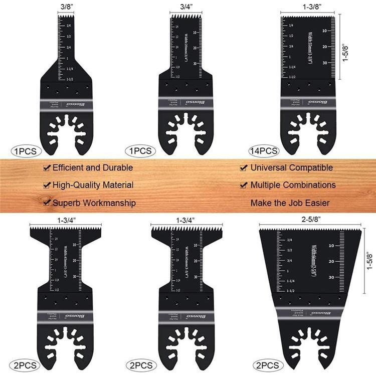 31 шт. Многоцелевые полотна Treasure Saw Многофункциональная быстрозагружаемая осциллирующая пила, полотна для возвратно-поступательных пил