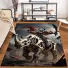"Skeleton Rhino Warrior with Rider and Red Cloak Fantasy Carpet" Suitable for use as an anti-slip for living room bedroom sofas
