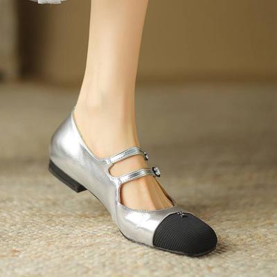 Женские туфли-лодочки «Мэри Джейн» с круглым носком и толстым низким каблуком из овечьей кожи, весна-лето, большие размеры 42, разноцветные женские туфли