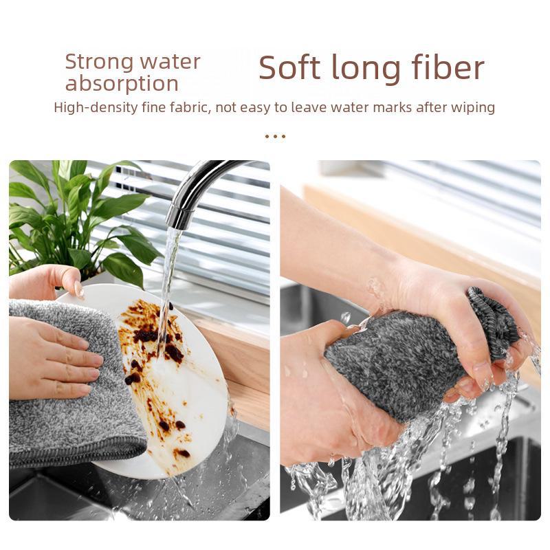 Абсорбирующая тряпка для посуды и губка для мытья посуды с бамбуковым углем