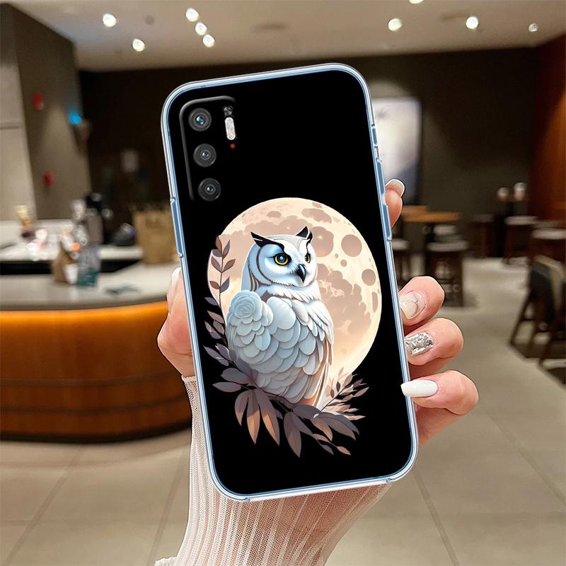RE16 Cartoon Art Owl Transparent Phone Case for Samsung Galaxy A04 A04S A14 A23 A34 A54 M23 M33 M52 M53