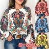 Women's Printed Round Neck Shirt For Winter And Summer, Casual Shirt Top