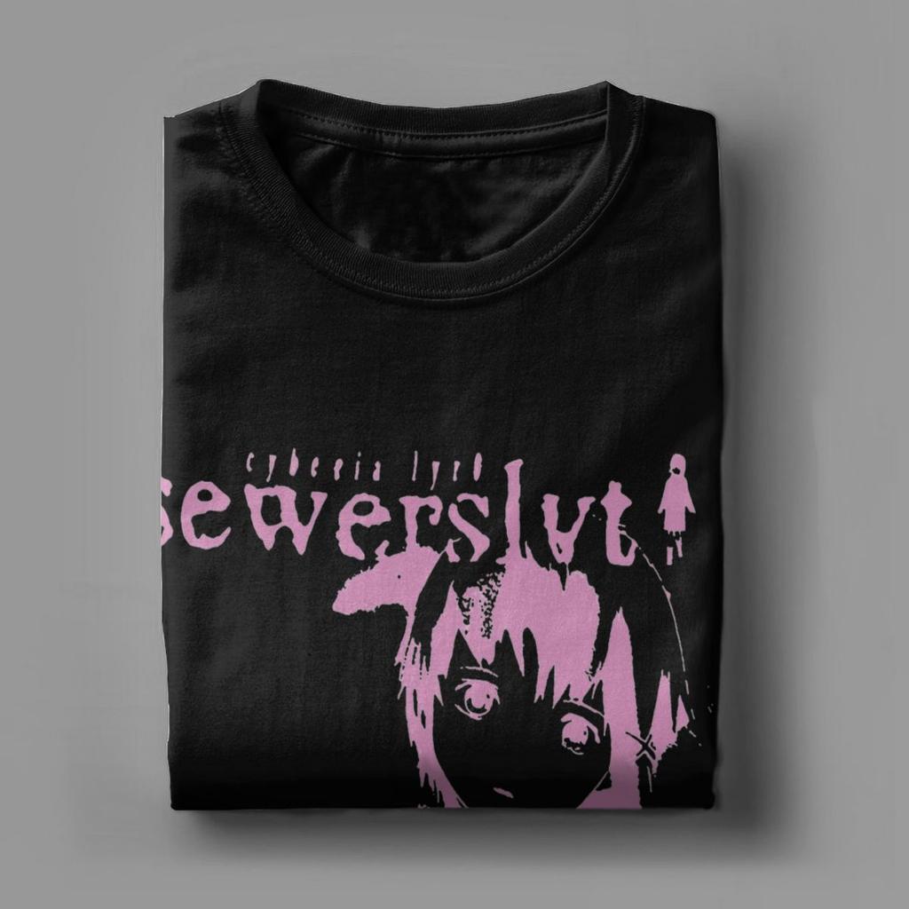 Serial Experiments Lain T Shirt Men Pure Cotton Vintage T-Shirt Crewneck Tees Short Sleeve Tops Plus Size