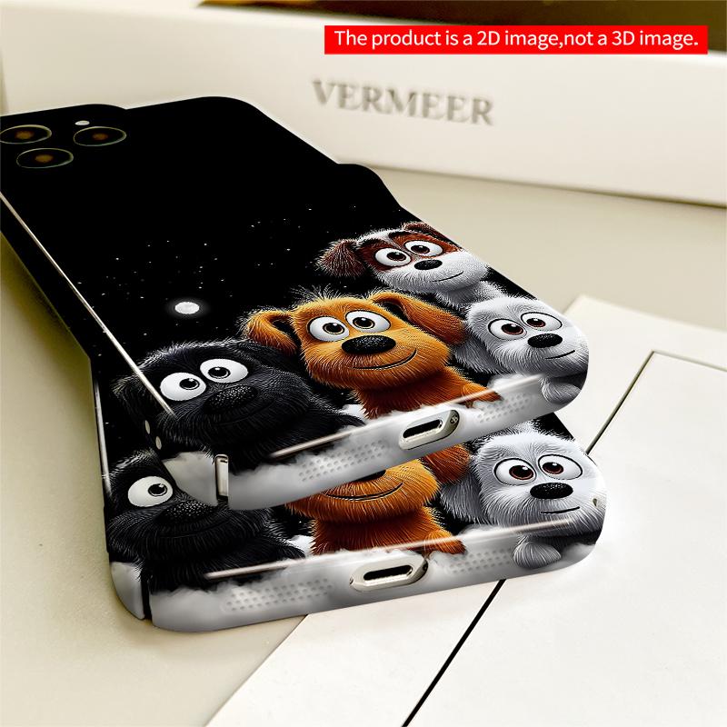 2DFlat Starry Night Puppies on Clouds All inclusive film hard iPhone case, compatible with iPhone 18 Pro Max 17 16 15 14 13 12 11